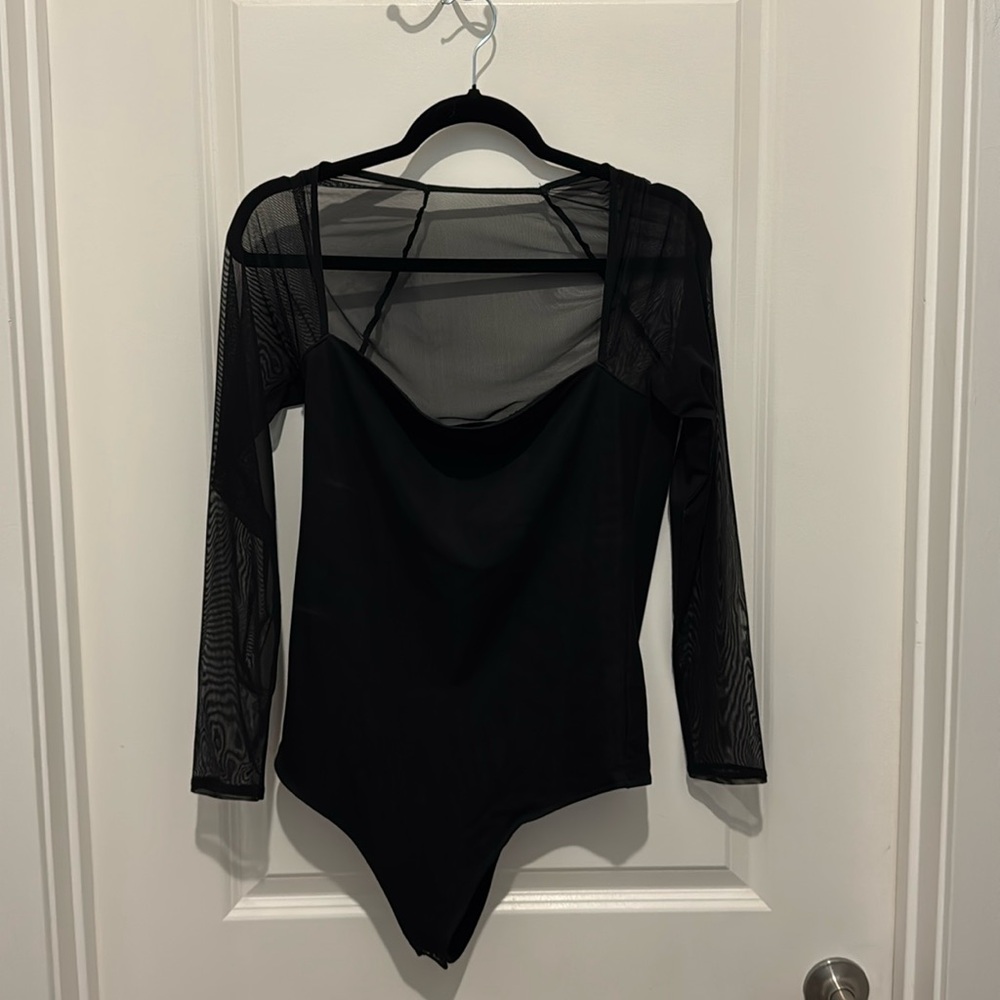 Abercrombie Mesh Long Sleeve Bodysuit